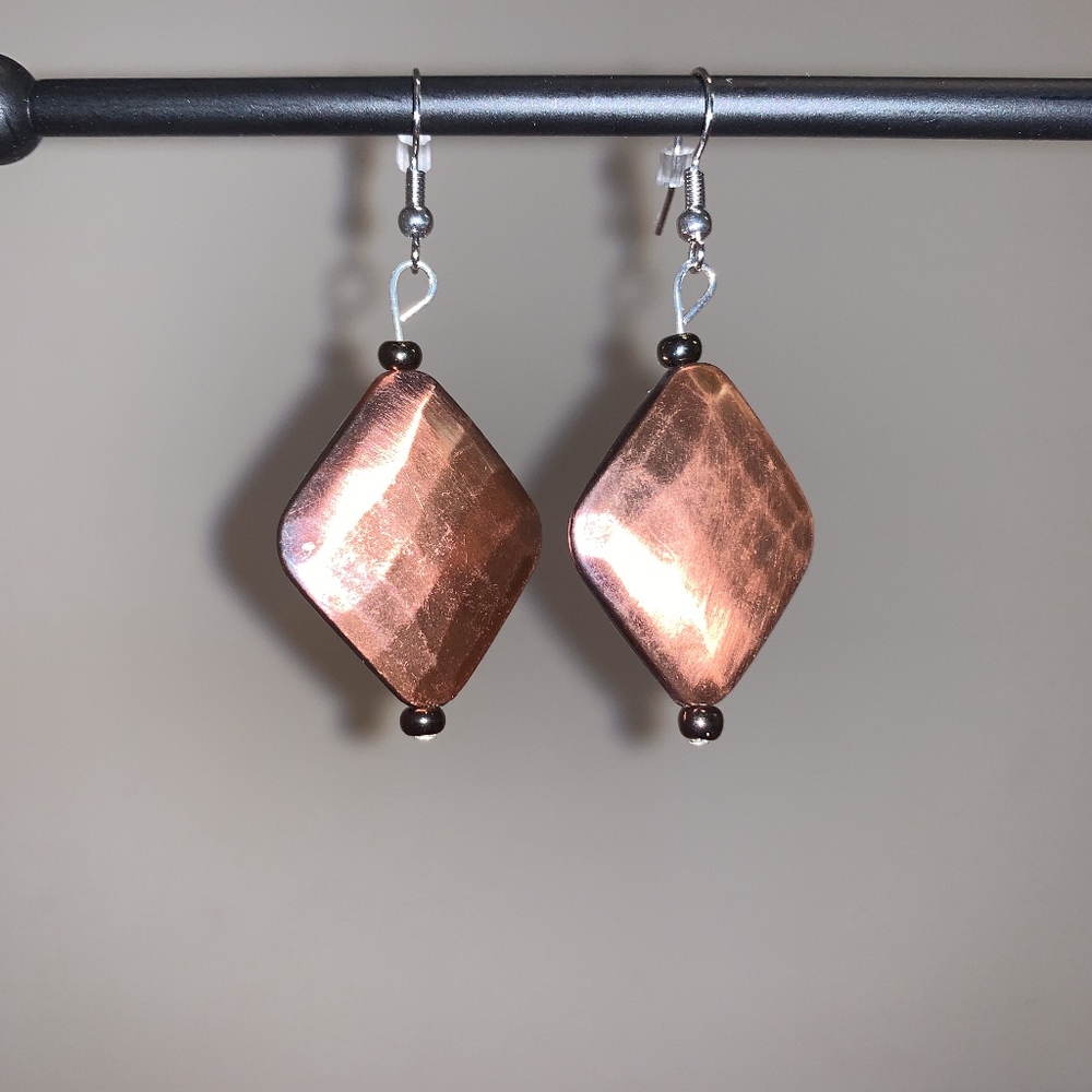 Copper Colored Beaded Earrings